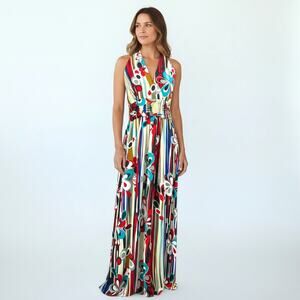 VNTG SHARON MAX Y2K Halter Style Opaque Chiffon Maxi Dress XL Fairy Coquette Mod